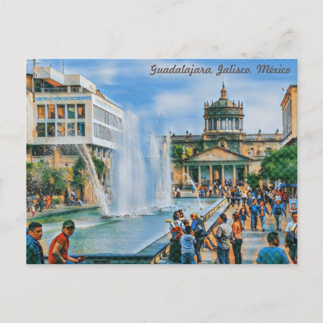 Cartão Postal Guadalajara, México Hospicio Cabañas Belas Artes (Frente)