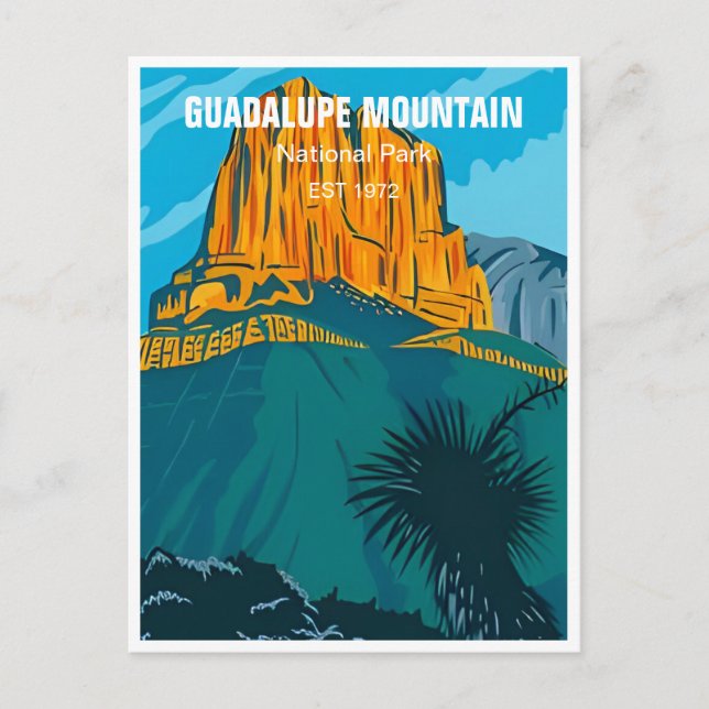 Cartão Postal Guadalupe Mountain National Park Texas Vintage (Frente)