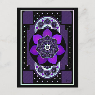 Cartão Postal Guarda-chuva roxo & corações .7