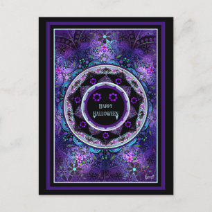 Cartão Postal Guarda-chuva roxo & corações.7