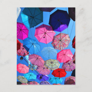 Cartão Postal Guarda-chuvas coloridas em Vieux Hull Québec