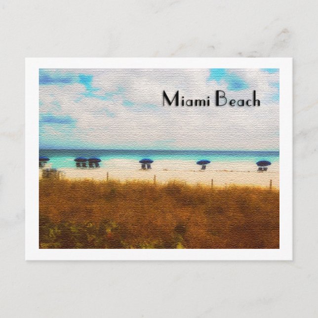 Cartão Postal Guarda-chuvas de Miami Beach (Frente)