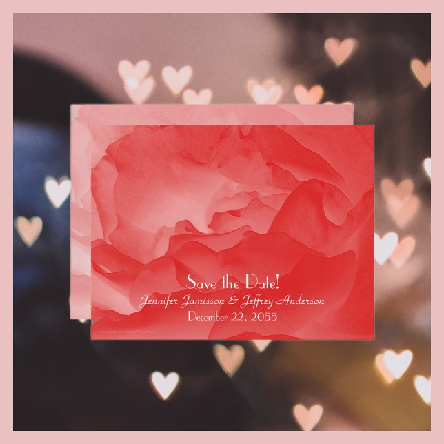 Cartão Postal Guardar a Data de Casamento Anunciando Coral Rosa (Criador carregado)