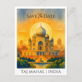 Cartão Postal Guardar o Anunciante de Data | Taj Mahal India Vin