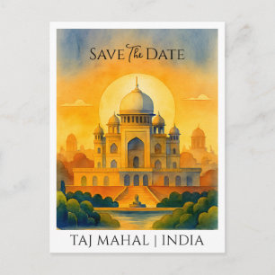 Cartão Postal Guardar o Anunciante de Data   Taj Mahal India Vin