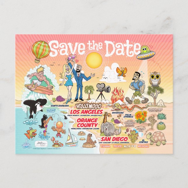 Cartão Postal Guardar o Cartão-postal SoCal de Data (Frente)