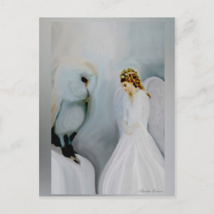 Cartão Postal Guardian Angel and Owl