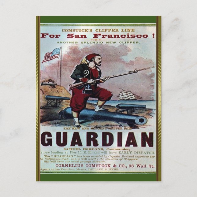 Cartão Postal Guardião Clipper Sailing (Frente)