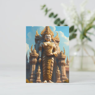 Cartão Postal Guardião do Templo Tailandês Dourado