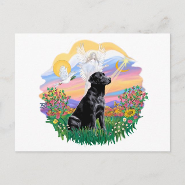 Cartão Postal Guardião - Labrador Retriever Preto (Frente)