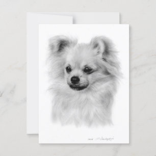 Cartão Postal Guardião Pequeno - Chihuahua Pintado à Mão