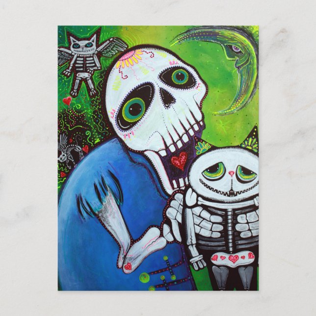 Cartão Postal Guardiões de Gato de Açúcar (Frente)