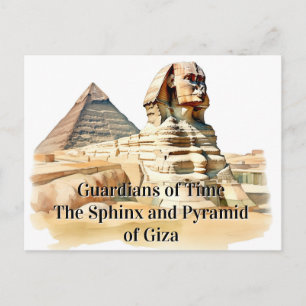 Cartão Postal Guardiões do Tempo: Esfinge e Pirâmide de Giza