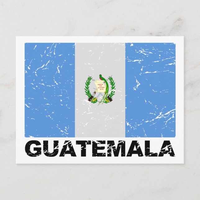Cartão Postal Guatemala Vintage Flag (Frente)