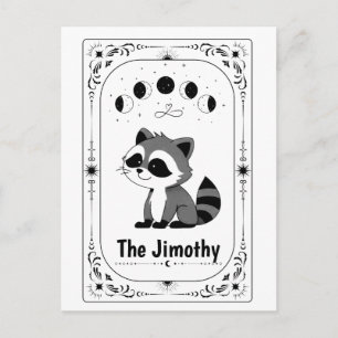 Cartão Postal Guaxinim Jimothy Tarot Divertido Fofo Tendência