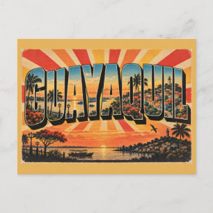 Cartão Postal Guayaquil Equador Cidade do Rio Arte Tropical