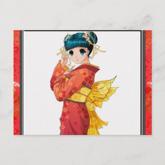 Cartão Postal Gueixa do Anime
