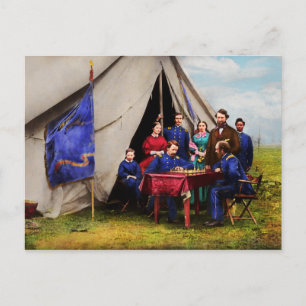 Cartão Postal Guerra Civil - jogo de xadrez da guerra civil de 1