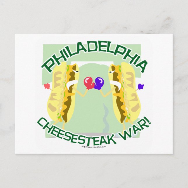 Cartão Postal Guerra de Philly Cheesteak (Frente)