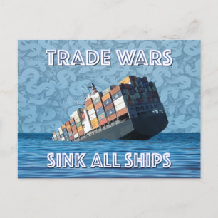 Cartão Postal Guerras Comerciais Assustam Todos Os Navios