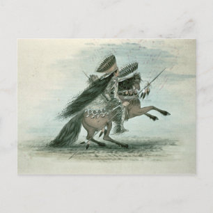 Cartão Postal Guerreiro da Tribo Crow (c/c no papel)