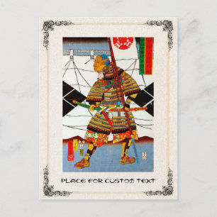 Cartão Postal guerreiro herói legal do japão, antigo herói samur