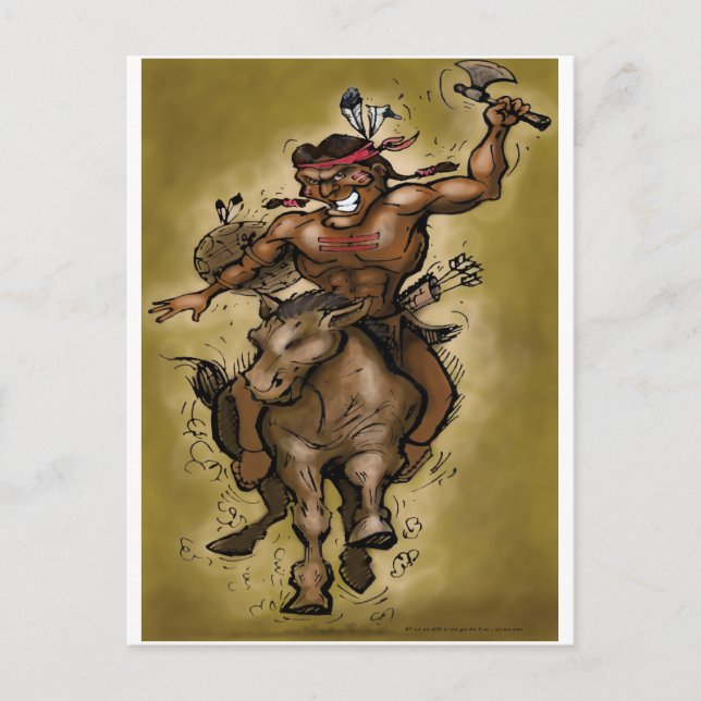 Cartão Postal Guerreiro Indiano (Frente)