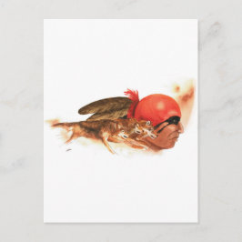 Cartão Postal Guerreiro Indígena do Lobo Americano Clã Cherokee