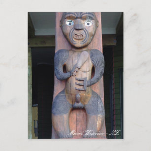 Cartão Postal Guerreiro Maori, arte nativo, Nova Zelândia
