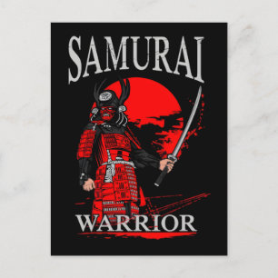 Cartão Postal Guerreiro Samurai Lâmina: Batalha de Traço Ousado