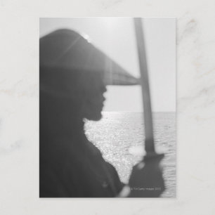 Cartão Postal Guerreiro Samurai segurando espada