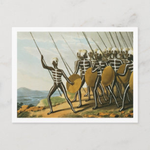 Cartão Postal Guerreiros de New S. Wales gravados por M. Dubourg