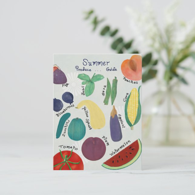 Cartão Postal Guia de Produtos de Verão (Em pé/Frente)