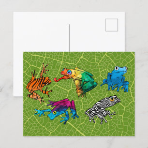 Cartão Postal Guia Definitivo de Rãs - Seis Rãs Arco-Íris
