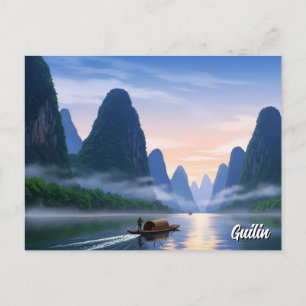 Cartão Postal Guilin China Li River Viagem