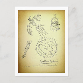 Cartão Postal Guillaume Apollinaire, Poème Calligramme (1920)