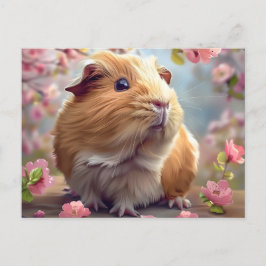 Cartão Postal Guiné Pig Amidst Primavera Blossomo