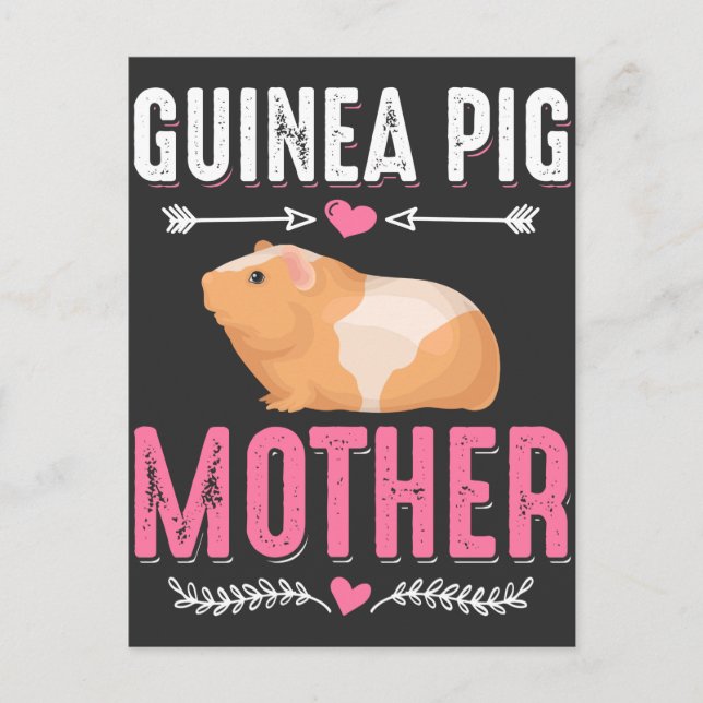 Cartão Postal Guiné Pig Mãe Rodand Pet Love (Frente)