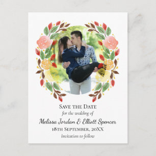 Cartão Postal Guirlanda de Aquarela Floral de Primavera Foto Per