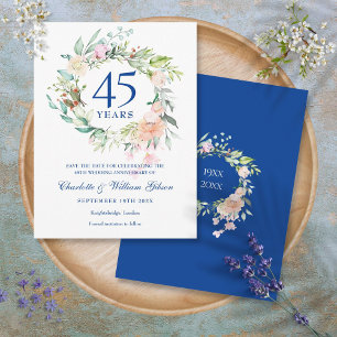 Cartão Postal Guirlanda de Rosas 45º 65º Aniversário Salve a Dat