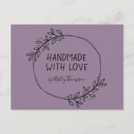 Cartão Postal Guirlanda de Verduras Feita à Mão Roxo Terroso