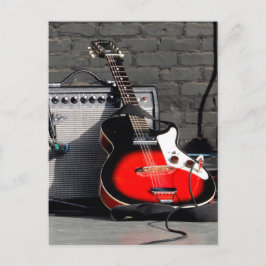 Cartão Postal GUITAR ELÉTRICO - VERMELHO, BRANCO e PRETO