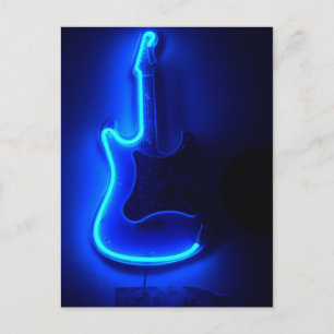 Cartão Postal Guitarra Azul, Legal Sinal de Neon