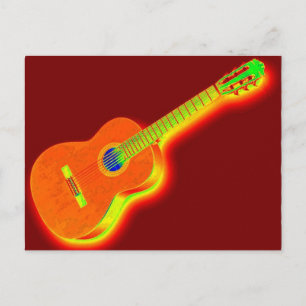 Cartão Postal Guitarra Clássica de pop Art
