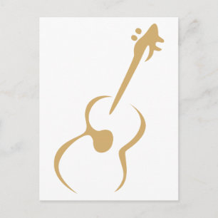 Cartão Postal Guitarra Clássica no Estilo de Desenho de Swish