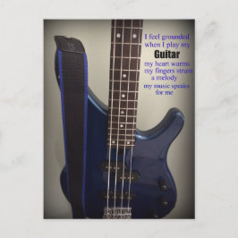 Cartão Postal Guitarra Elétrica Azul com Dito