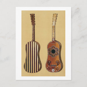 Cartão Postal Guitarra incrustada com madrepérola, de 'Música