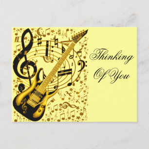 Cartão Postal Guitarra ouro_