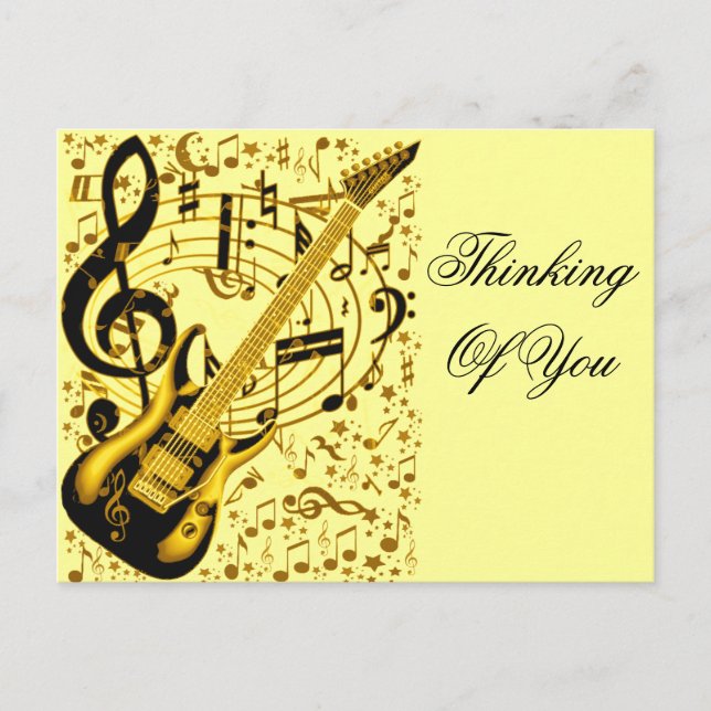 Cartão Postal Guitarra ouro_ (Frente)