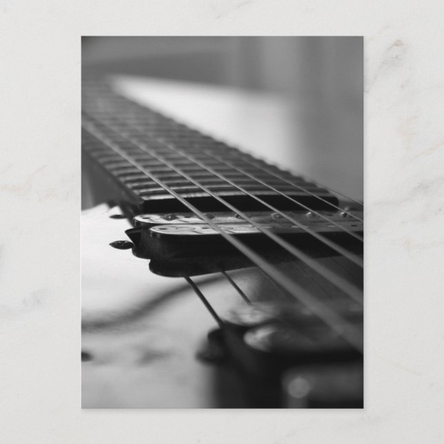 Cartão Postal Guitarra Preto e Branco (Frente)